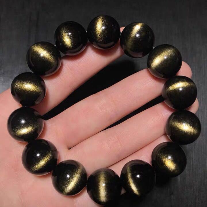 Natural Gold Obsidian Bracelet