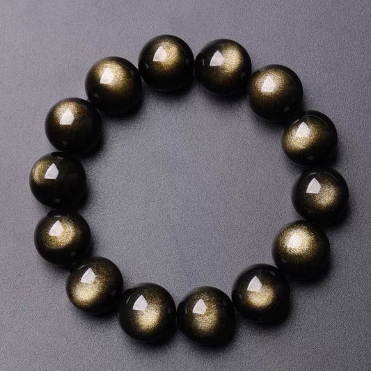 Natural Gold Obsidian Bracelet