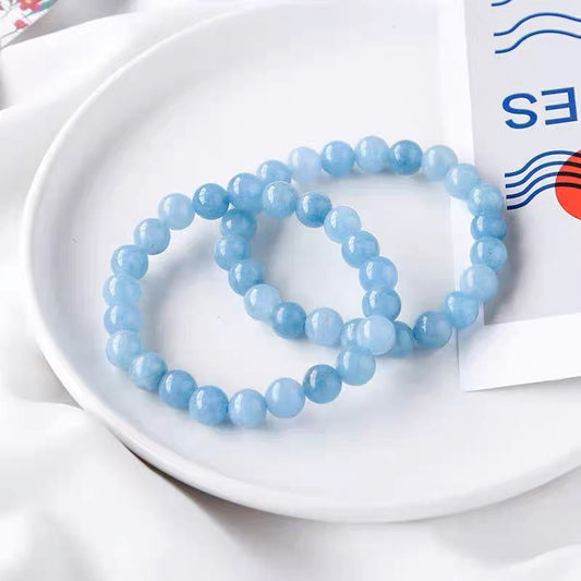Natural Aquamarine Beads Bracelet