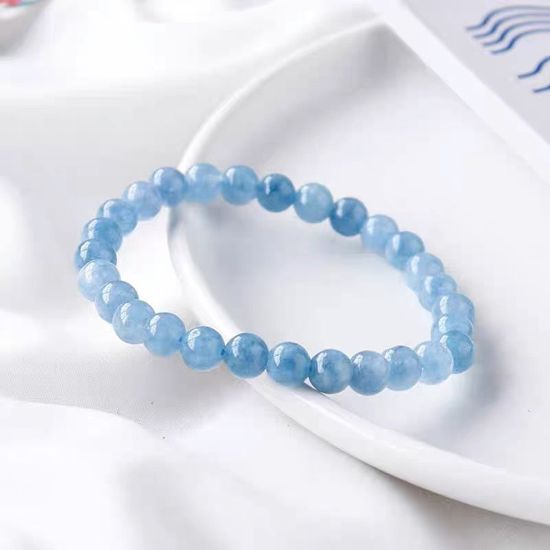 Natural Aquamarine Beads Bracelet
