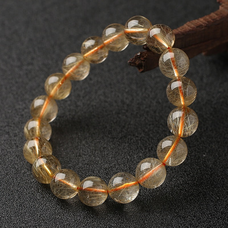 Natural Gold Rutilated Quartz Bracelet
