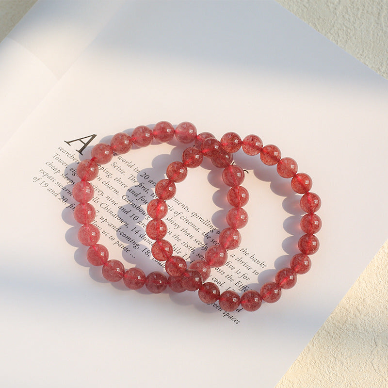 Natural Strawberry Quartz Beads Bracelet